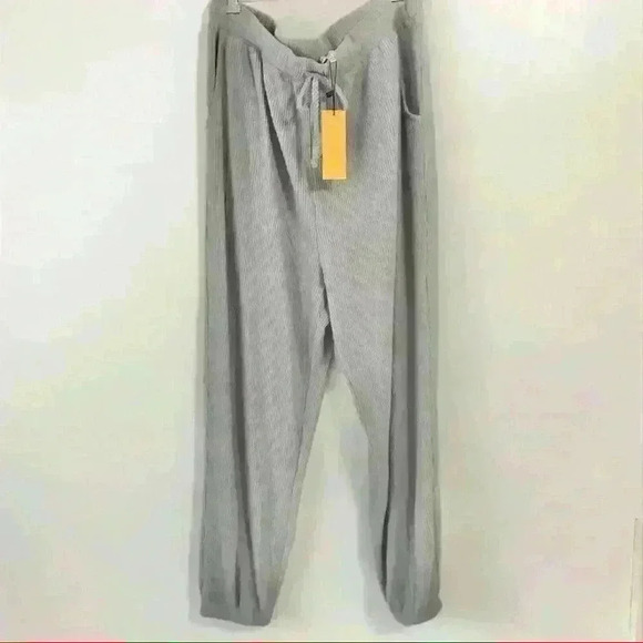 Collective Concepts Ribbed Joggers in Heather Grey - Picture 2 of 7